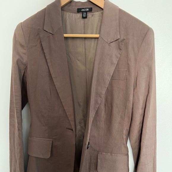 Jacob Linen Blazer NWOT brown colour size 3/4 - Picture 1 of 6